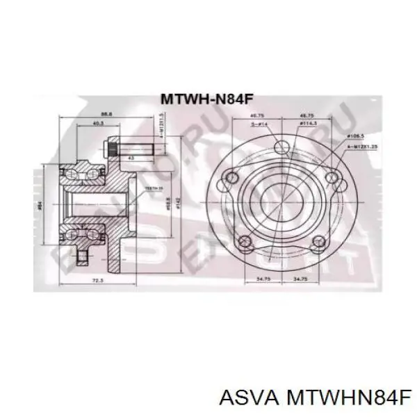 Ступица передняя GH31080 GMB