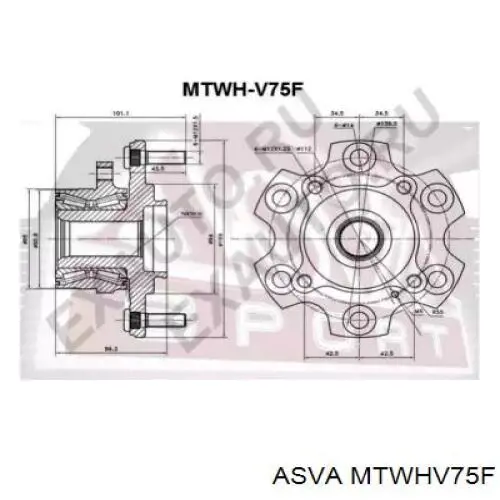 MTWHV75F Asva ступица передняя