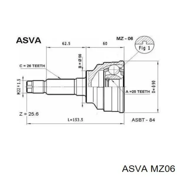 ШРУС наружный передний GA4425600C Mazda