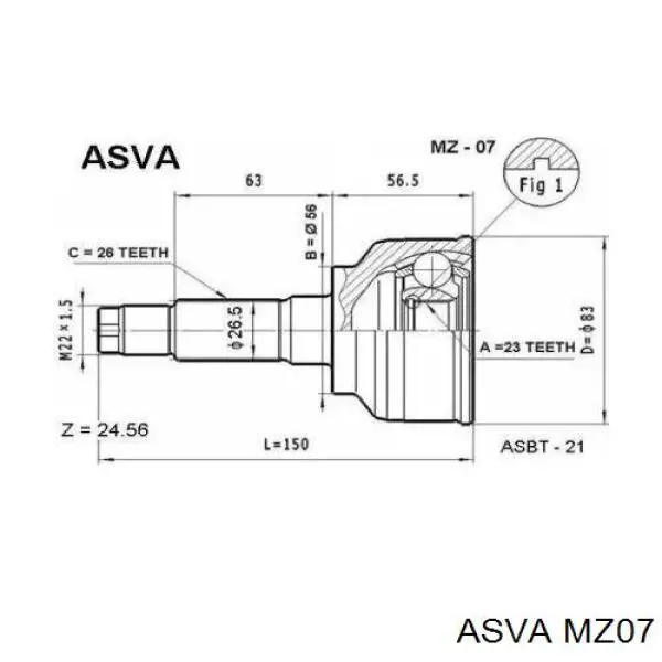 ШРУС наружный передний MZ07 Asva