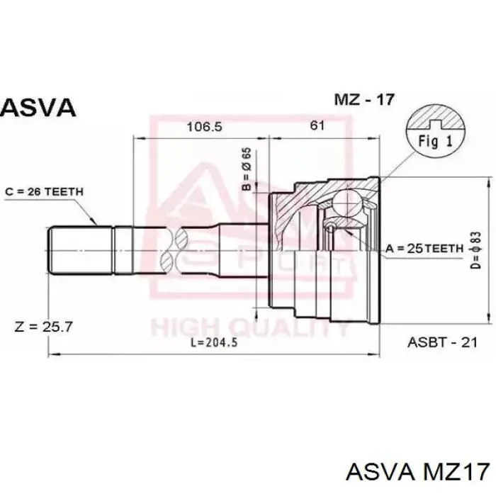 ШРУС наружный передний BB6927 Posterparts