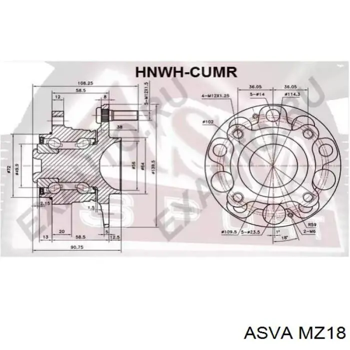 ШРУС наружный передний MZ18 Asva