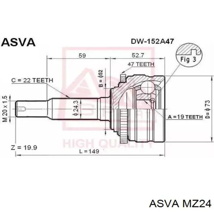 FA0922510 Mazda Наружная граната