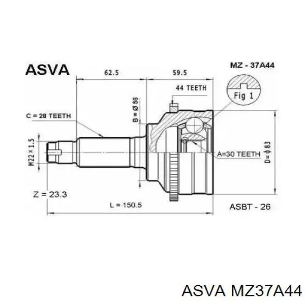 Граната колесная Asva MZ37A44 цена, от 33.08 USD