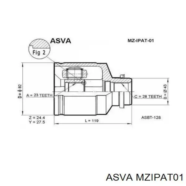 ШРУС внутренний передний левый MZIPAT01 Asva