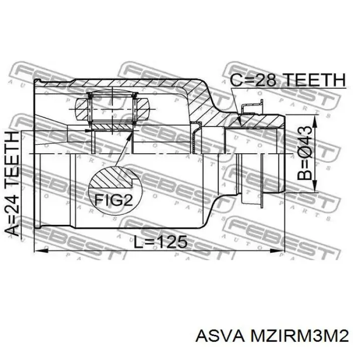 Купить GG2825500 Mazda Шарнир угловых скоростей передний правый