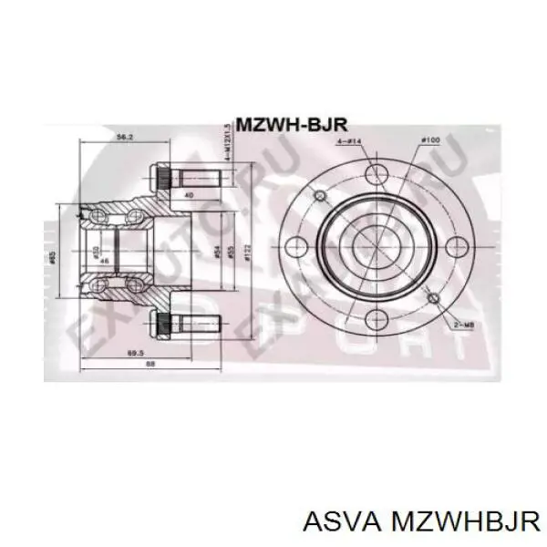 Подшипник ступицы MZWHBJR Asva