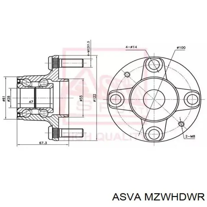  Ступица передняя Mazda Demio 