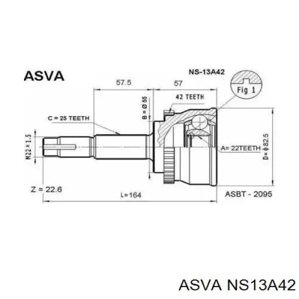 ШРУС наружный передний NS13A42 Asva