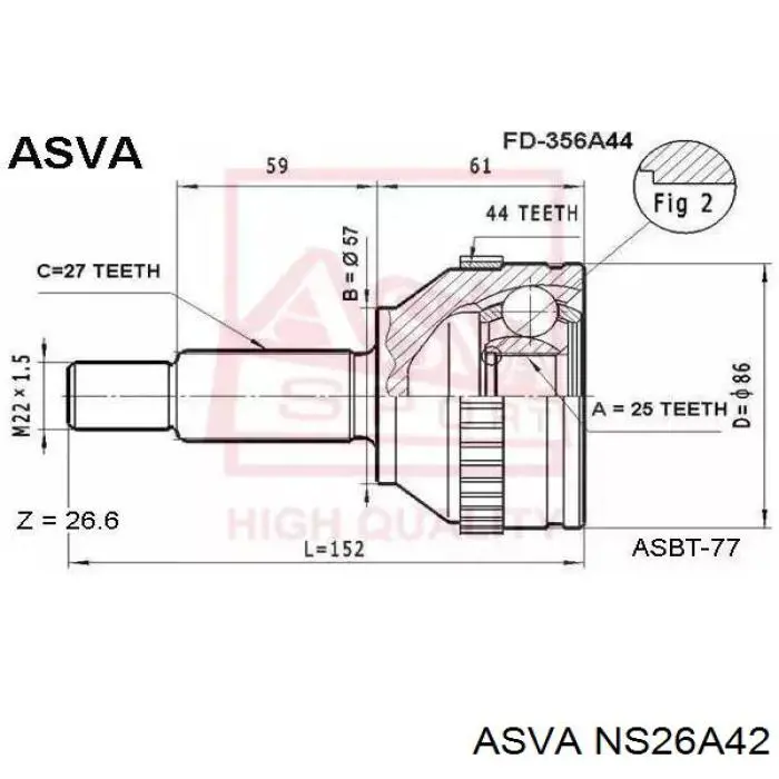 ШРУС наружный передний ADN18931B Blue Print
