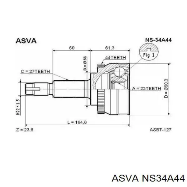 ШРУС наружный HDK NI034A44