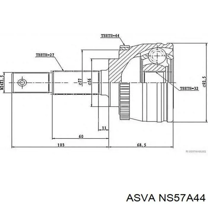 ШРУС наружный передний NS57A44 Asva