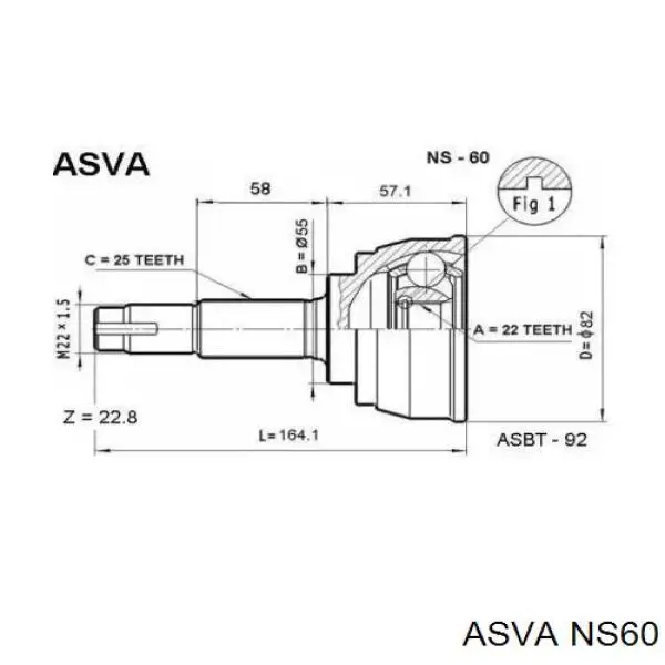 ШРУС наружный передний NI060A42 HDK