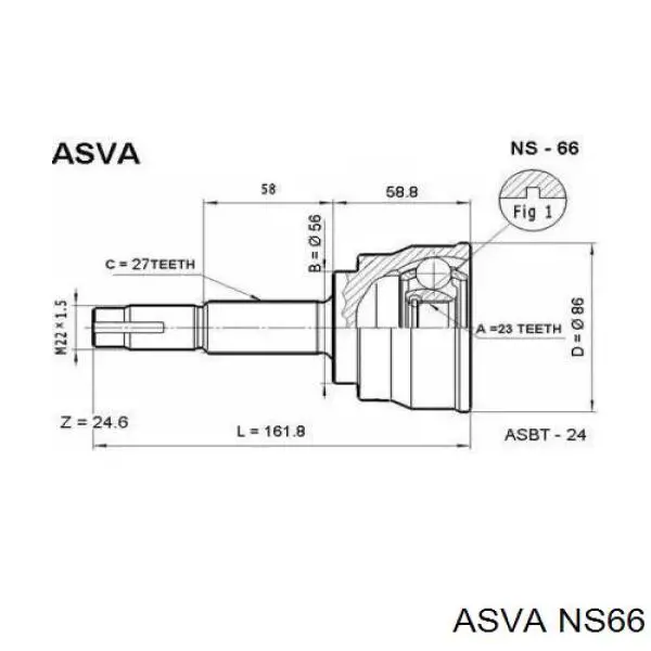 ШРУС наружный передний NI066A44 HDK