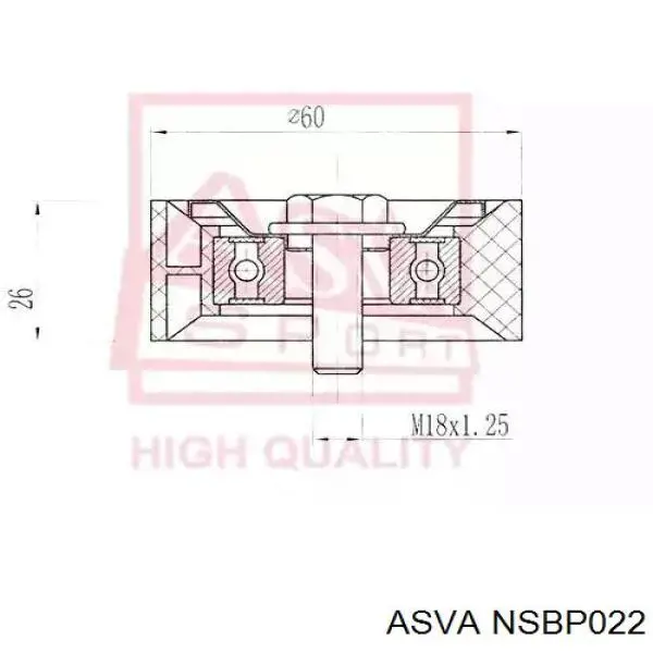 Роликовий модуль натяжителя ремня Asva NSBP022 цена, от 24.74 USD