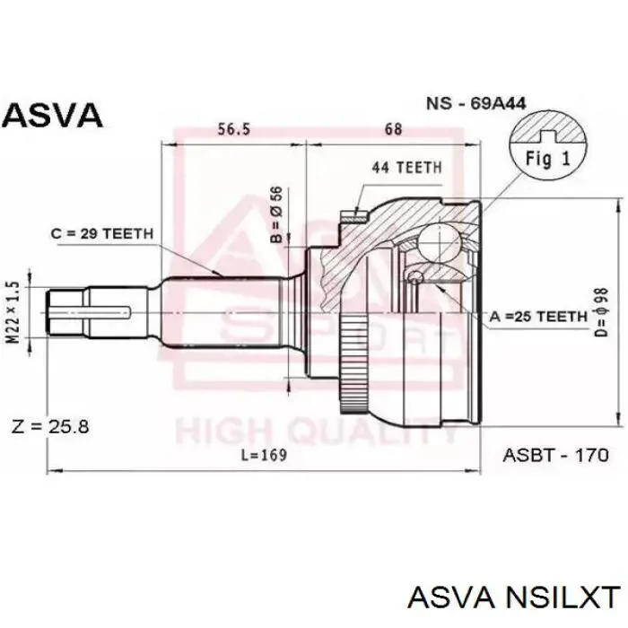 ШРУС внутренний передний левый ASVA NSILXT