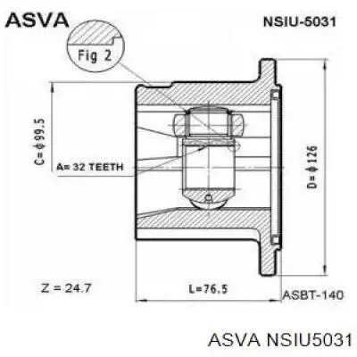 NSIU-5031 Asva шрус внутренний передний