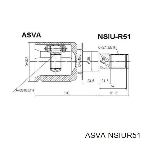 NSIUR51 Asva шрус внутренний передний