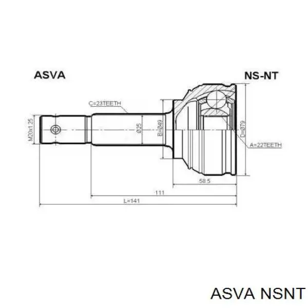 Junta homocinética exterior delantera NSNT Asva