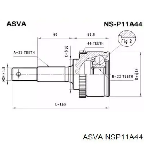 ШРУС наружный передний NSP11A44 Asva