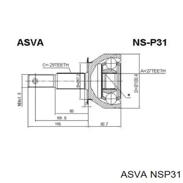 NSP31 Asva шрус наружный передний