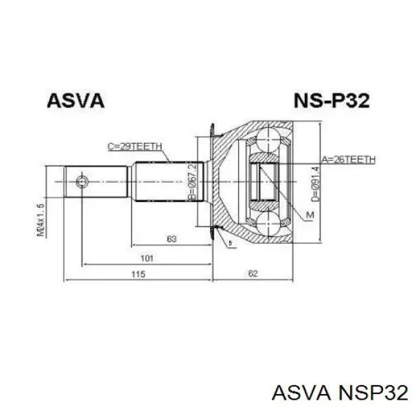 NSP32 Asva шрус наружный передний