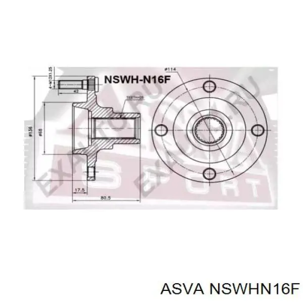 Ступица передняя NSWHN16F Asva