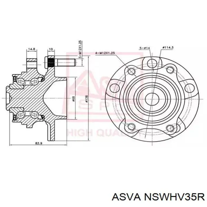 NSWHV35R Asva Подшипник ступицы задней