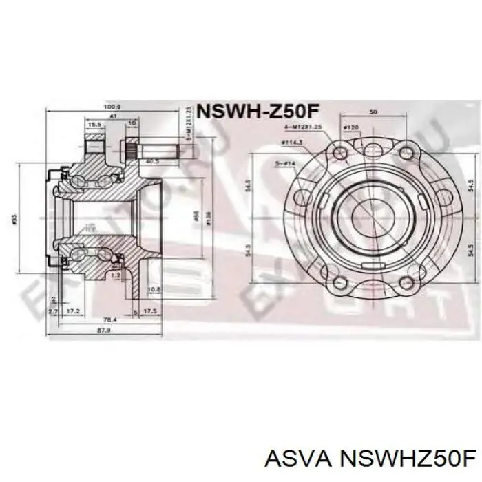 Cubo de rueda delantero NSWHZ50F Asva