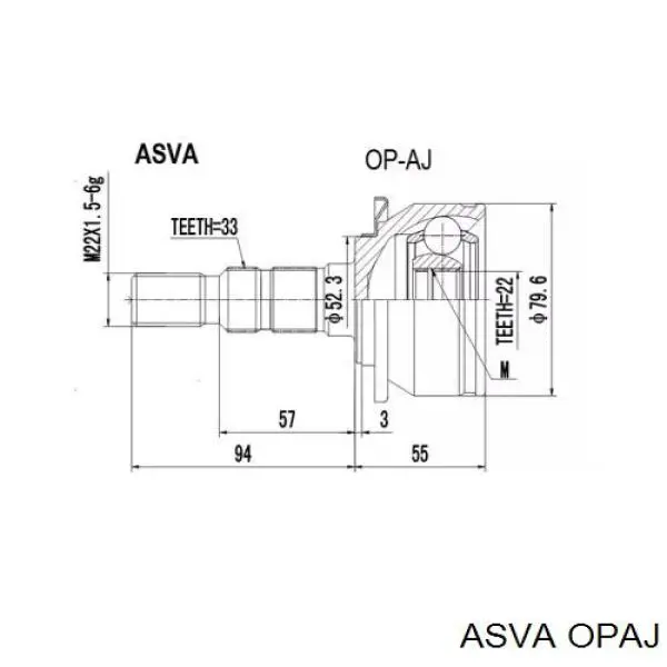 ШРУС наружный передний 98695 Asam