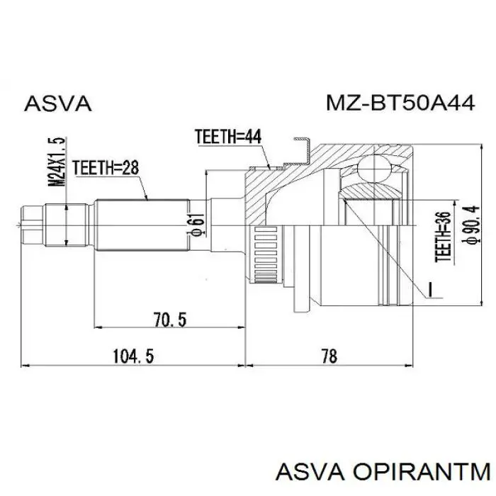 Шрус внутренний левый OPIRANTM Asva