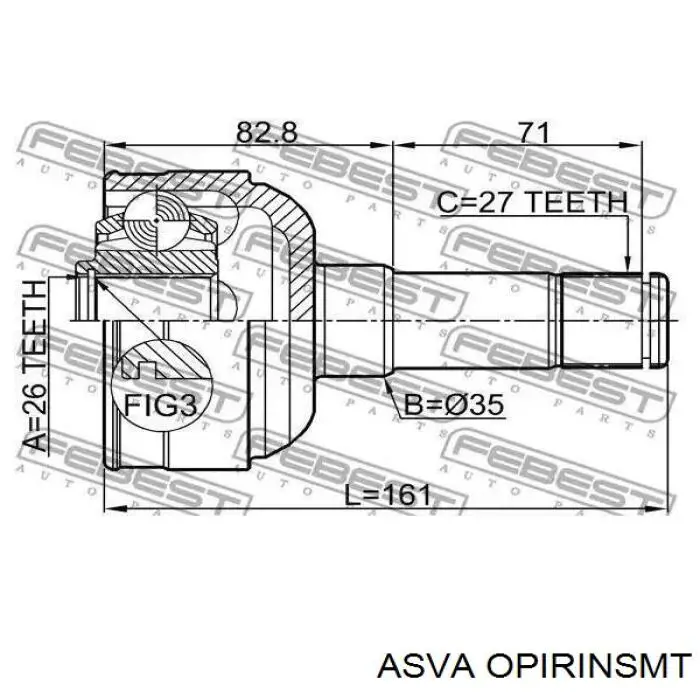 Шарнир угловых скоростей передний левый BGA CV9580B цена, от 55.03 USD
