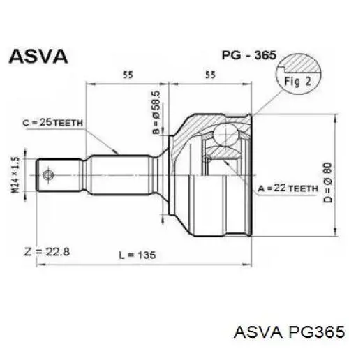 PG365 Asva шрус наружный передний