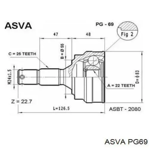 ШРУС наружный передний 95604719 Peugeot/Citroen