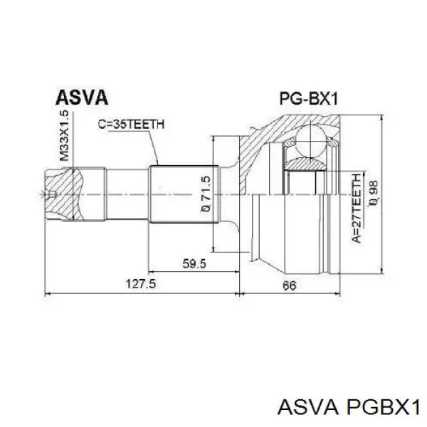 ШРУС наружный передний PGBX1 Asva