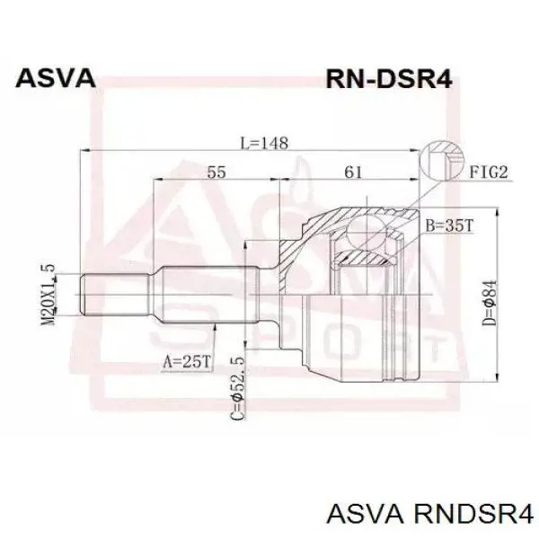 RNDSR4 Asva шрус наружный передний