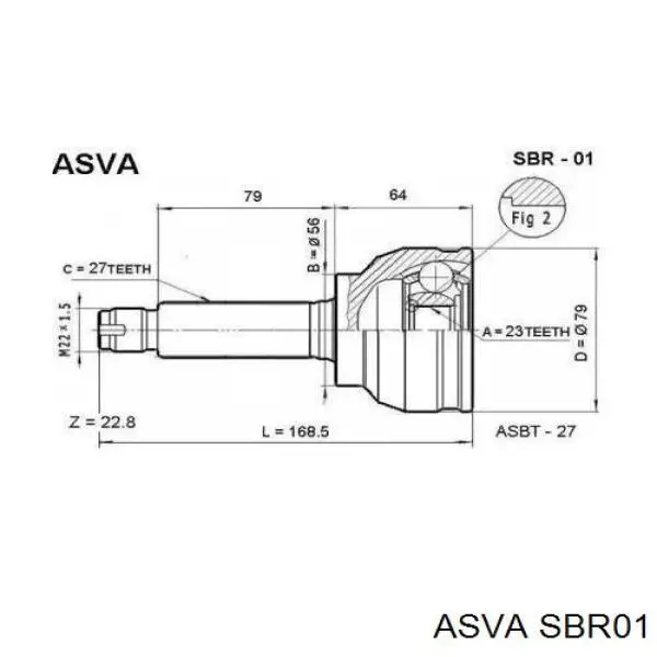 ШРУС наружный задний 28091AC040 Subaru