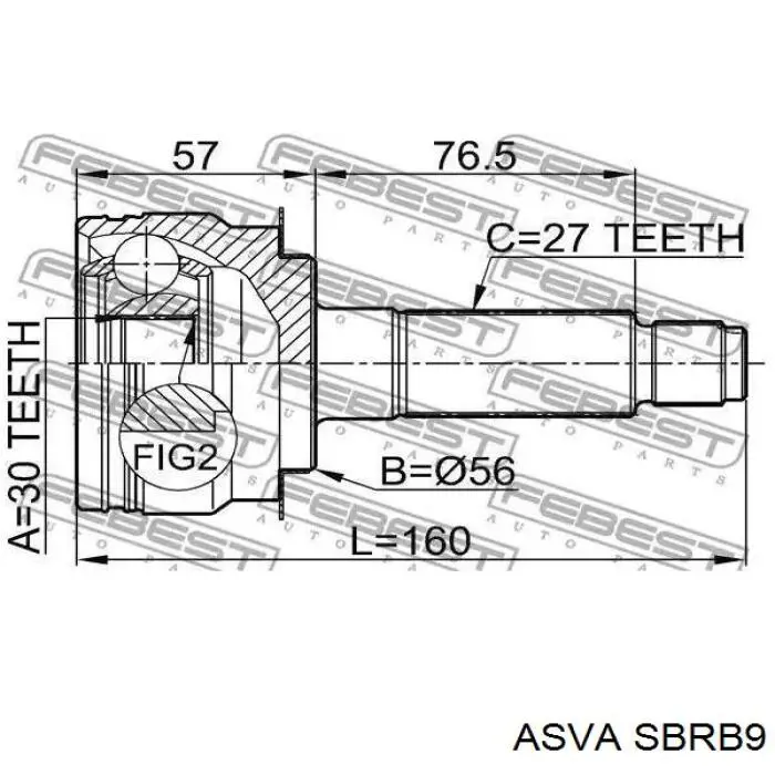 28491XA00B Subaru ШРУС внешний задний