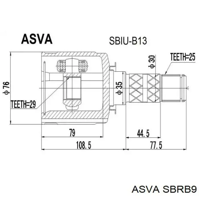 Шарнир равных угловых скоростей задний Subaru 28491XA00B цена, от 29.93 USD