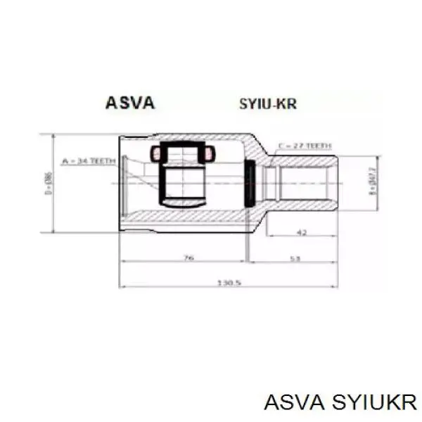 SYIUKR Asva ШРУС внутренний, передний