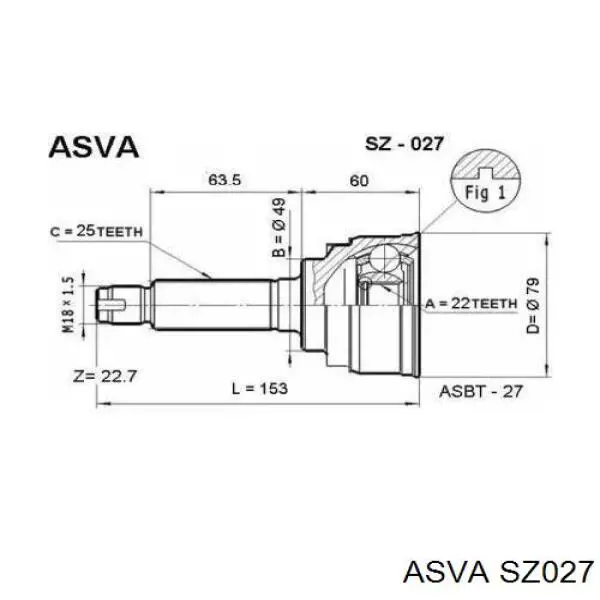 ШРУС наружный передний 4410264B12000 Suzuki