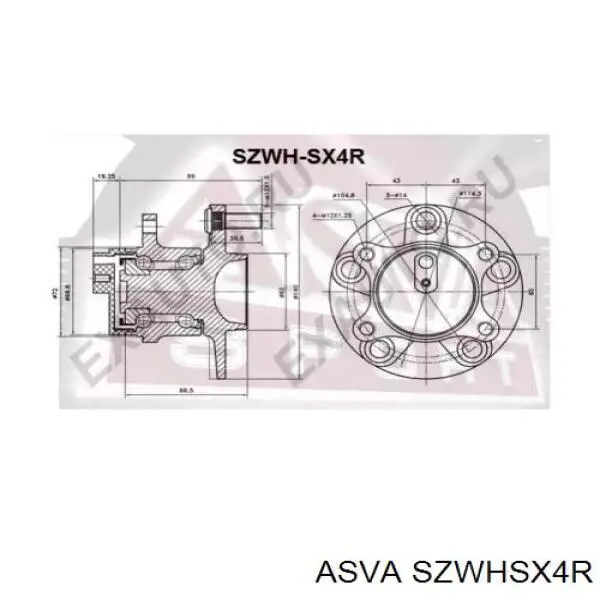 Купить SZWHSX4R Asva Задняя шпиндель