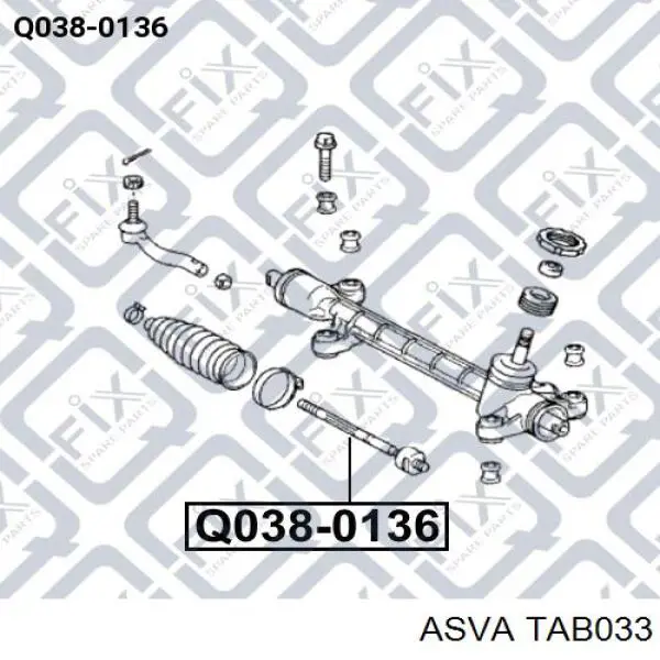 TAB033 Asva Сайлентблок крепления рулевой рейки