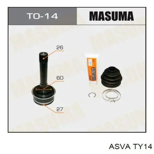 ШРУС наружный передний TY14 Asva