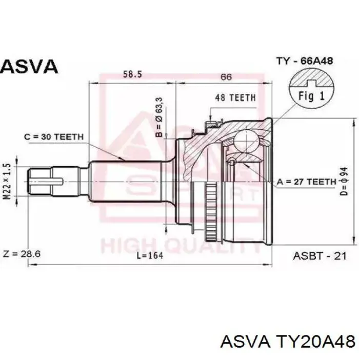 ШРУС наружный передний JCT0043A Just Drive