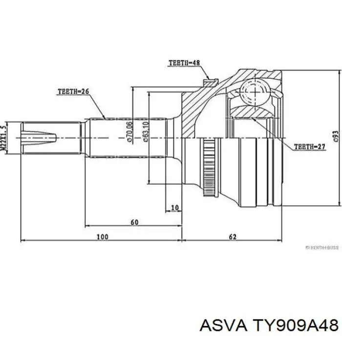 Граната колесная Asva TY909A48 цена, от 36.59 USD