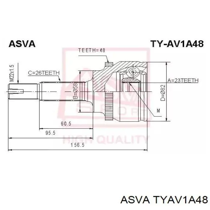 TYAV1A48 Asva шрус наружный передний