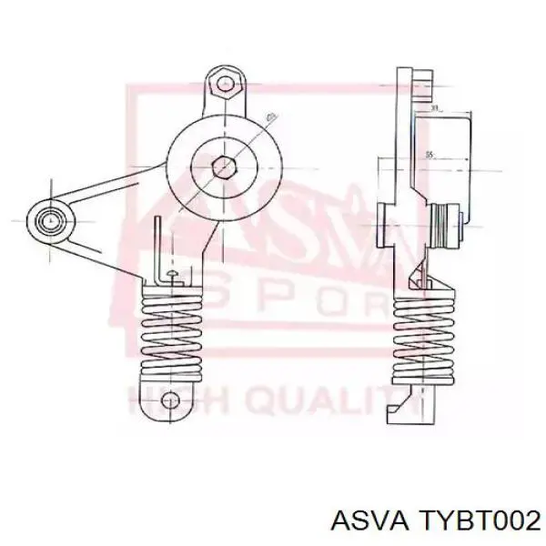 Натяжитель приводного ремня ASVA TYBT002