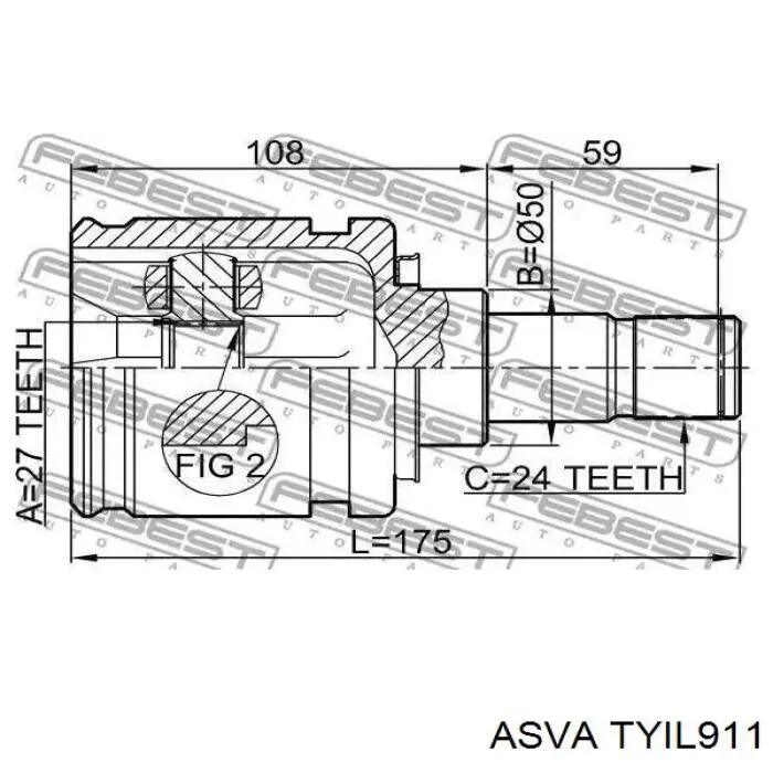 TYIL911 Asva Граната внутренняя передняя левая