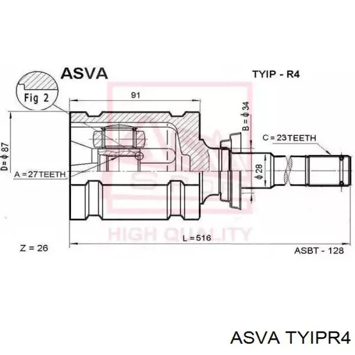 Шрус внутренний правый на Toyota RAV4 II 